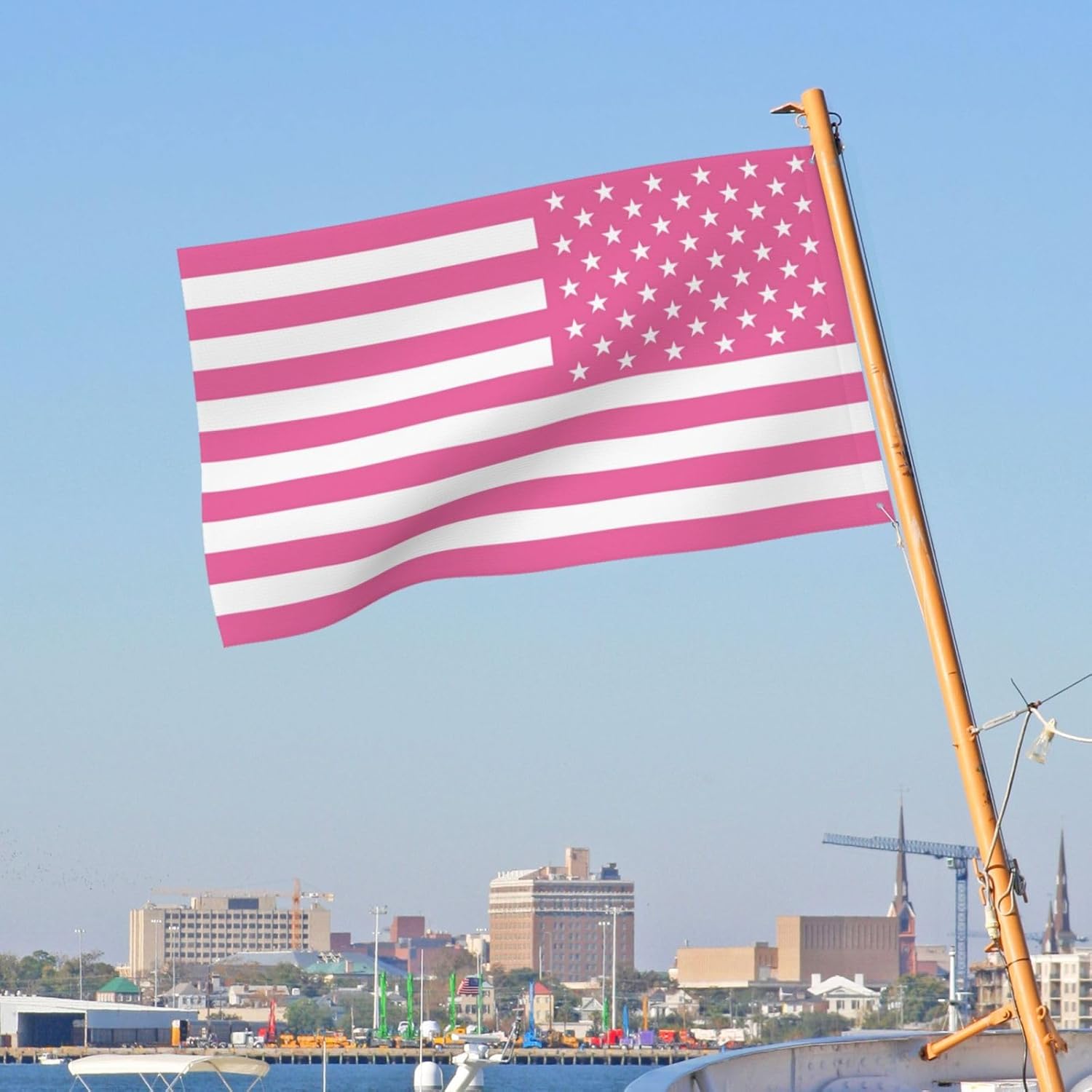 Custom Pink American Flag Double Sided, 3-Ply Personalized Image Flags Wall Banners and Signs Customize Tapestry for Room Bedroom Outside Bars Dormitories, 3x5 Ft