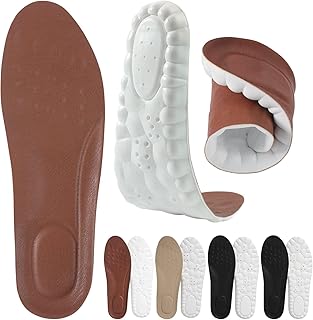 4 Pairs 4D Cloud Insoles for Men - Sports Comfort, Shock Absorbing, Foot Pain Relief Insoles, Sweat-Wicking & Breathable, US M 7.5-10.5