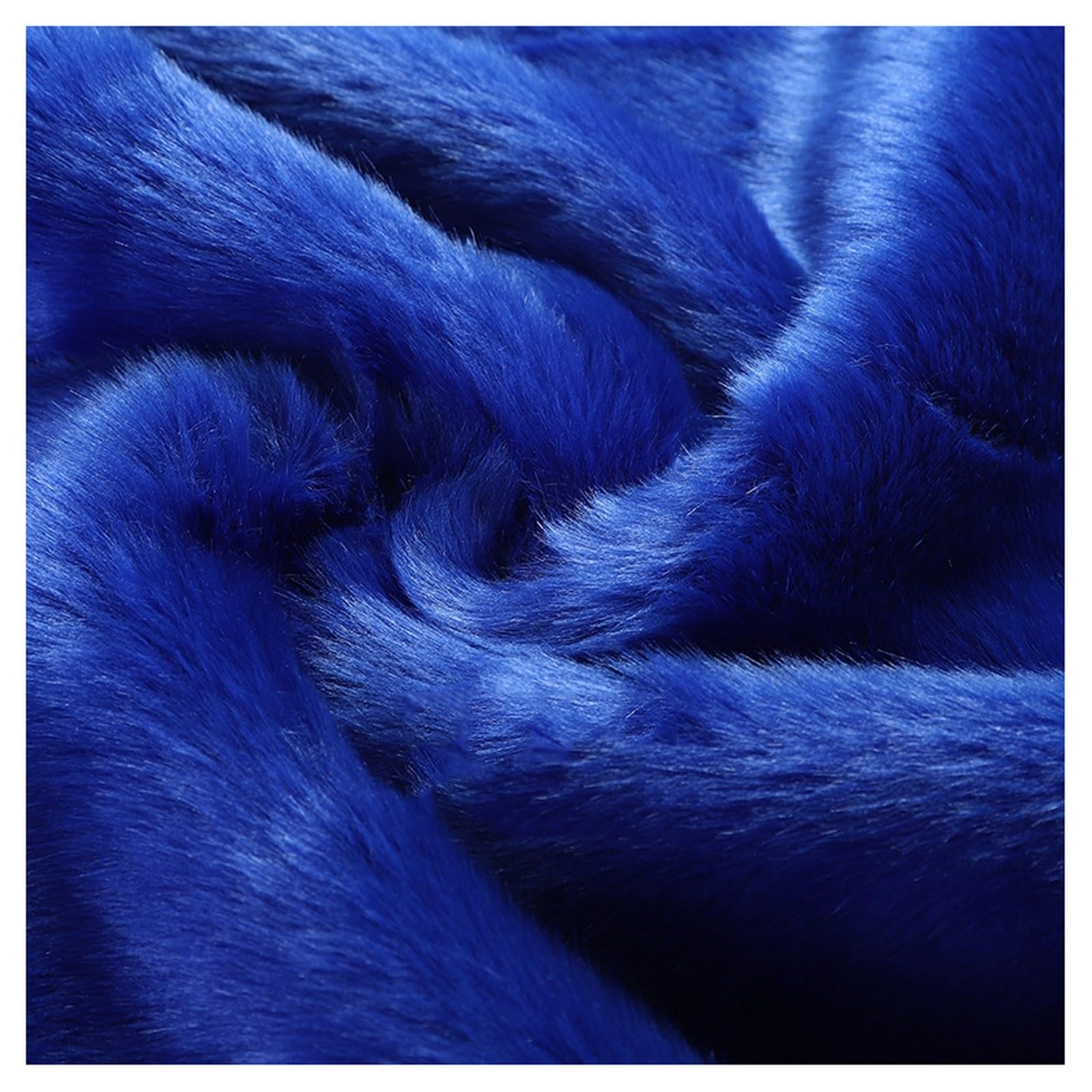 Faux Fur Plush Shaggy Faux Fur Fabric 2.8cm Long Pile Fur Fake Fur Materials, Soft and Fluffy Craft Fabric, for DIY Arts, Crafts, Apparel, Costume, Rug, Accessories, 50x20cm/50x180cm (Color : Blue 4