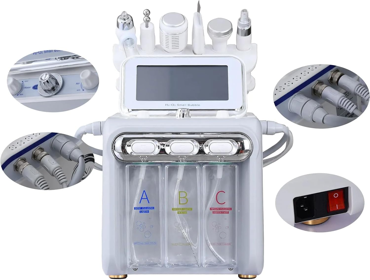 6 in 1 Facial Care Machine - Multifunctional Face Device with Vacuum Jet Cleaning for Home and Beauty Salon Use