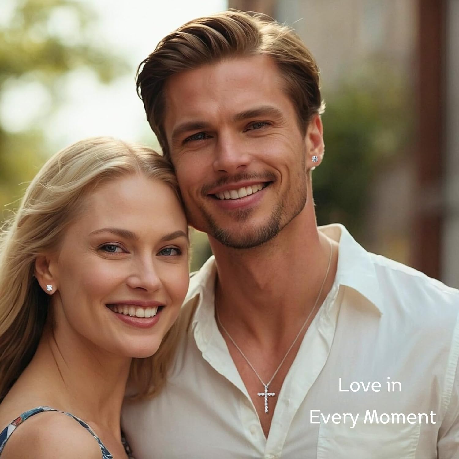 LOVE&LOVE Moissanite Stud Earrings for Women, 18K White Gold Plated Silver Earrings, Sparkly Hypoallergenic Gift for Her Birthday Anniversary Valentines - Image 8