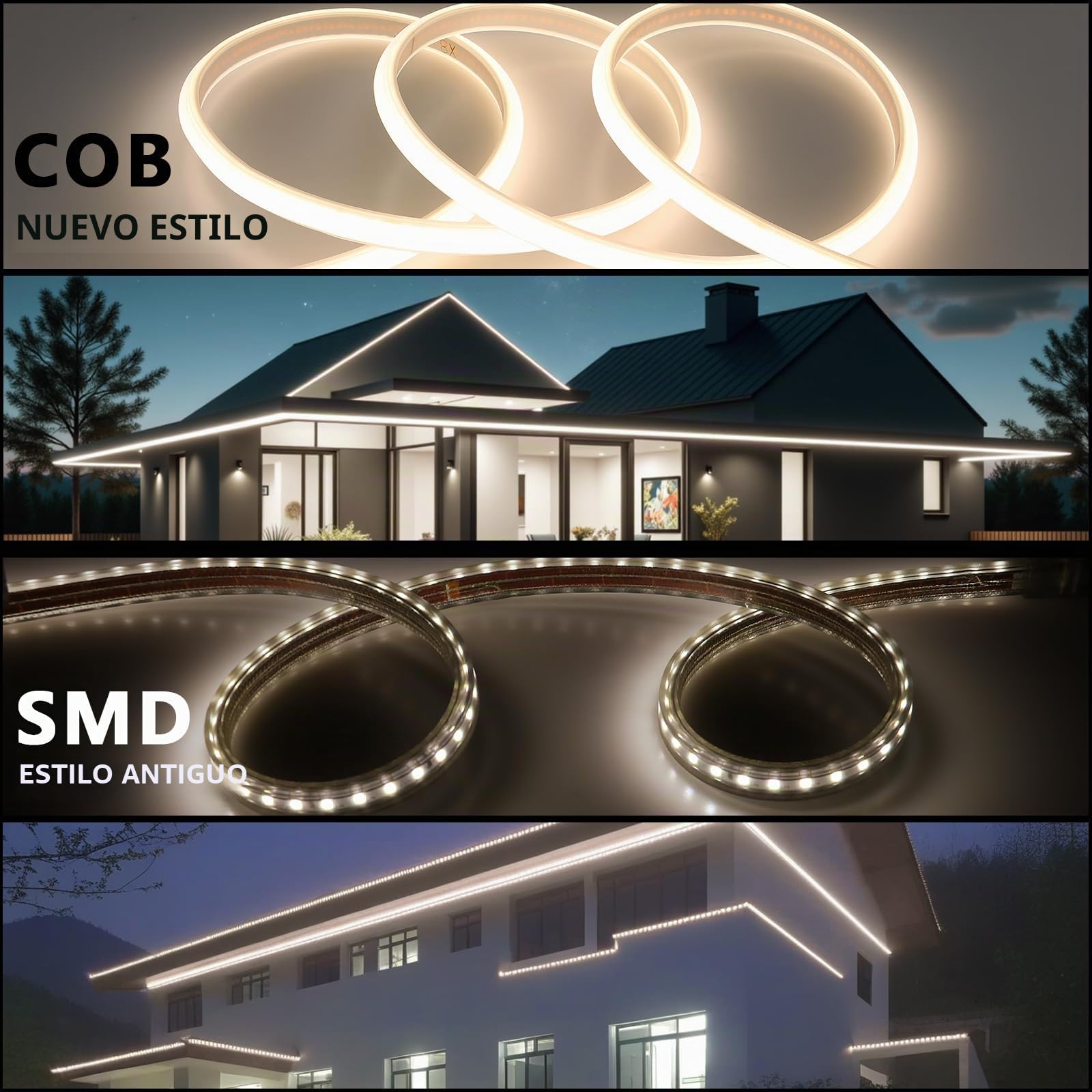 BENLUN Tira LED COB 230V Exterior Impermeable 30 Metros, Tiras LED 220V | 4000K Blanco Natural Luces de LED 10W/M CRI 90+ Flexible para Habitacion Techo, Iluminación Decorativa, Patio, Jardín
