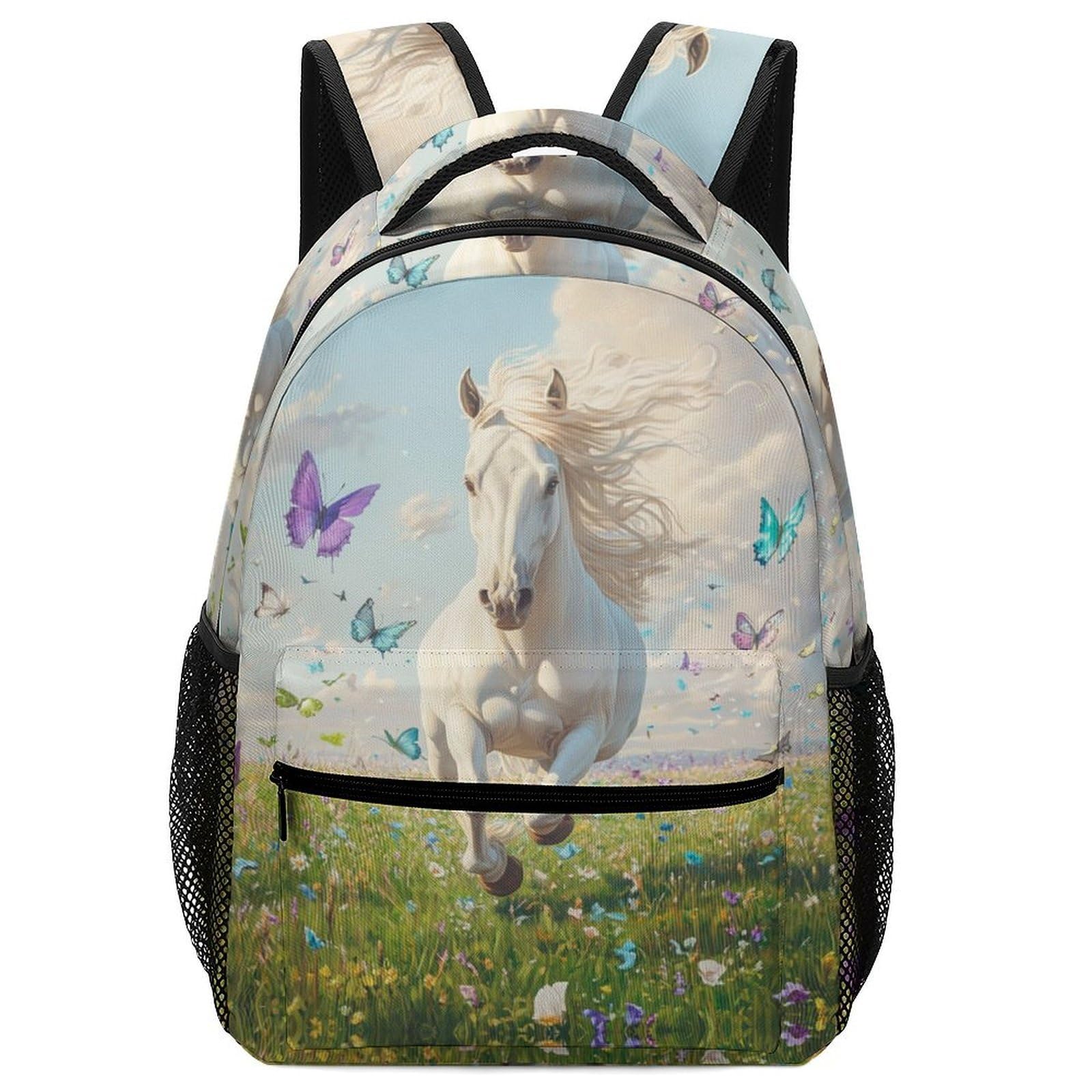 Sacs À Dos Portrait de cheval raffiné Pour Enfant Cartable Animal Sacs D'école Ecole Scolaire Garçons Et Filles One Size