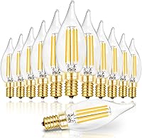 Vista 11 de Hizashi - Bombillas led con base E12 tipo llama de vela, equivalentes a 40 W, CRI de más de 90, regulables, 4 W, 450 lm, blanco cálido suave de 2700