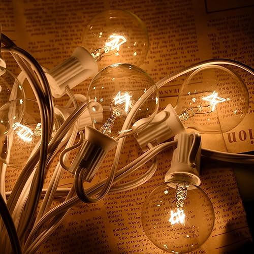 Miniatura 2 de Konictom Tira de luces para exteriores de 25 pies, luces de patio G40 con 27 bombillas (2 de repuesto) de 5 W, base de enchufe E12, luces colgantes