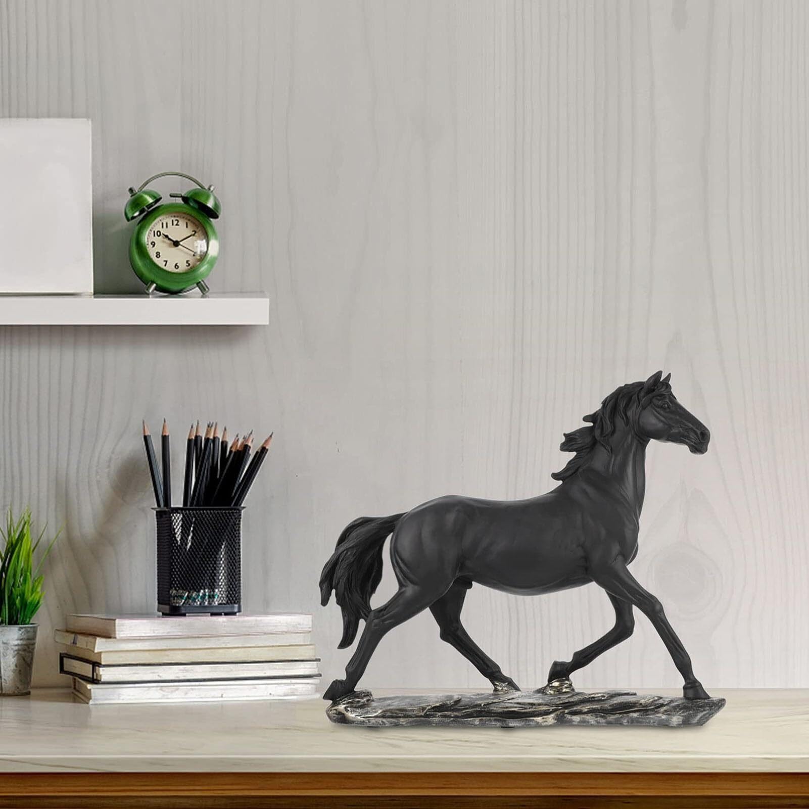 Statuetta di cavallo in piedi, statua di cavallo, 29,3 x 8 x 25,5 cm