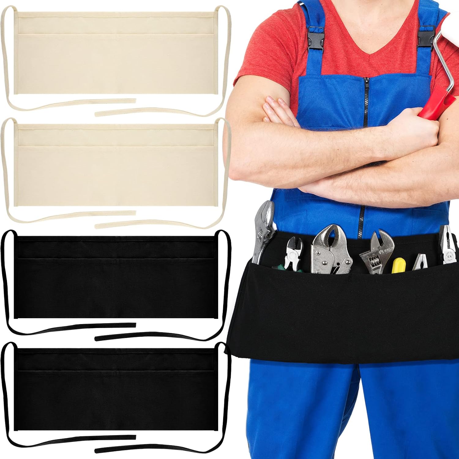 JenPen Canvas Nail Carpenter Waist Apron 2-Pocket Washable 4