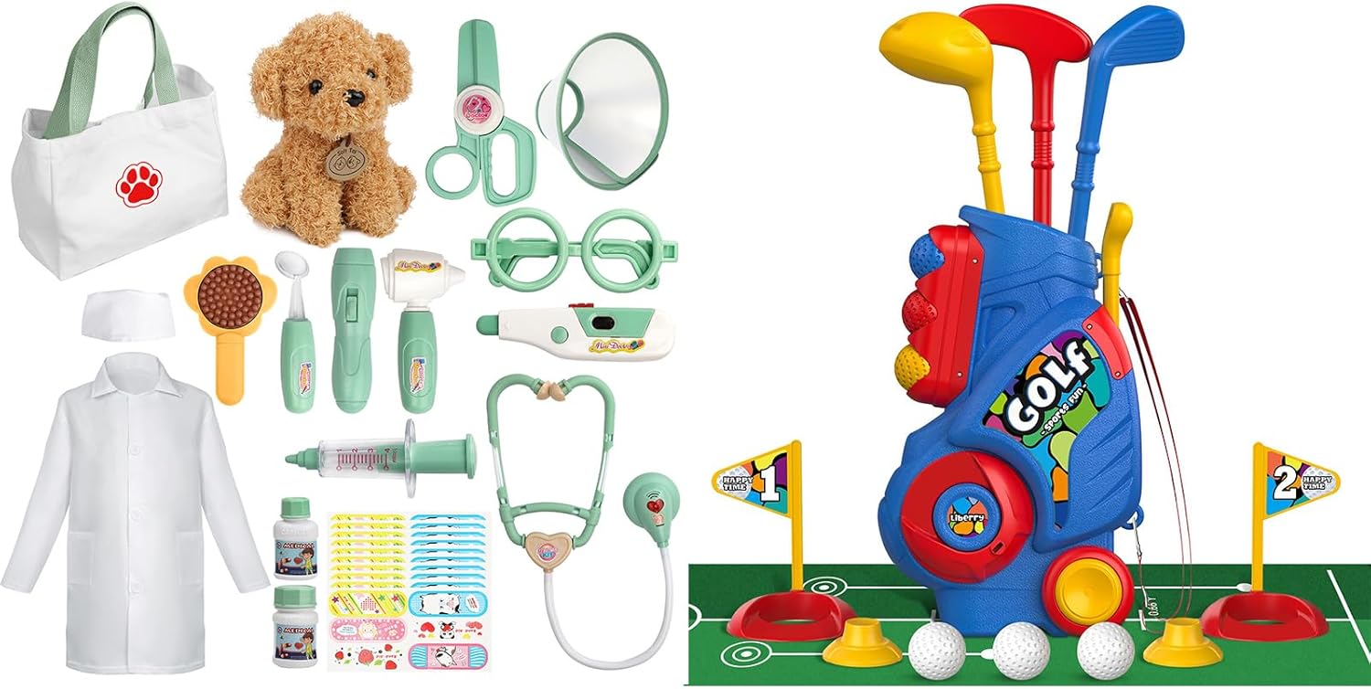 Liberry Toys for 2 3 4 5 6 Year Old Boys & Girls Christmas Birthday Gift Doctor Kit for Toddlers and Kids Golf Set