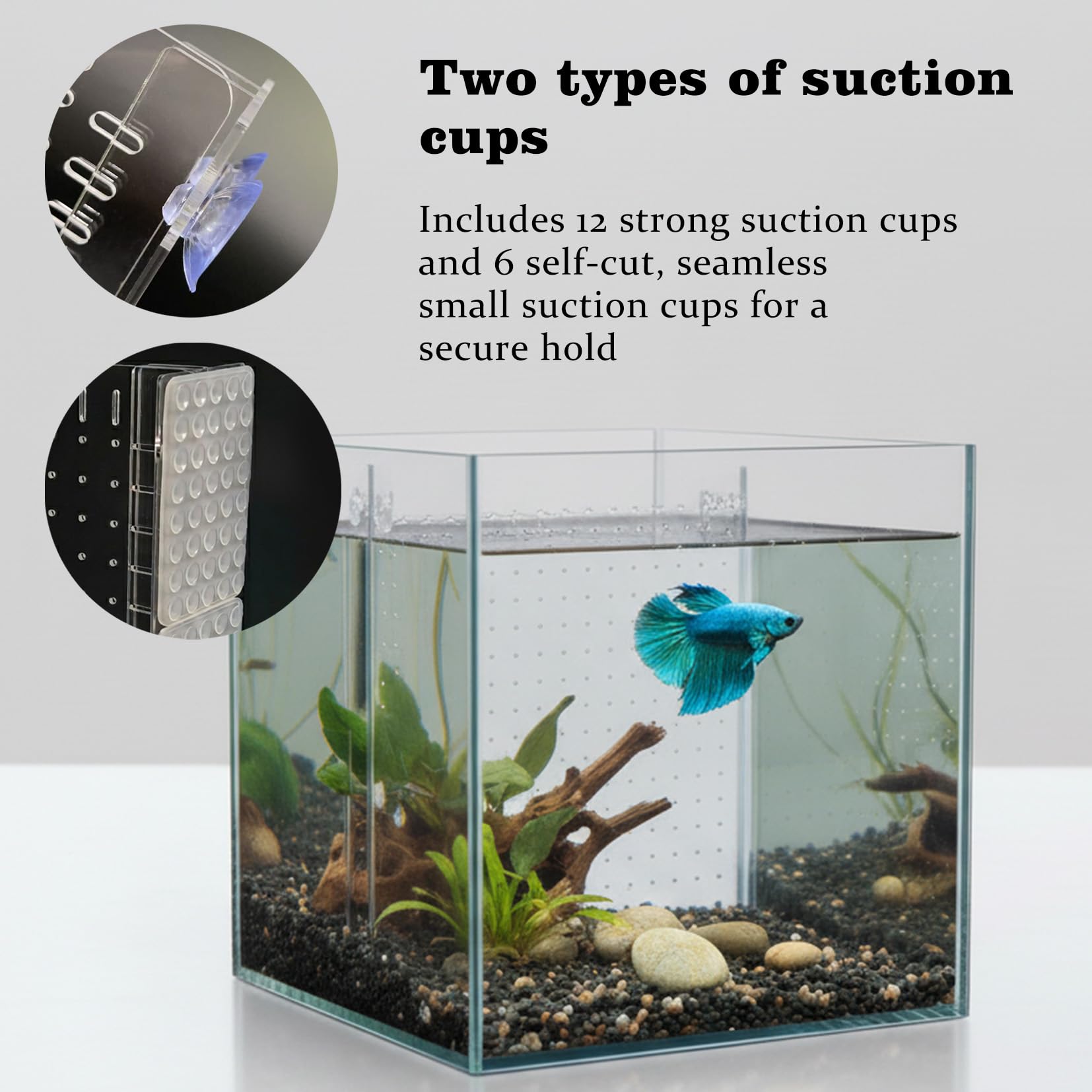 LIYAOLI Divisore per acquario, separatore regolabile in acrilico con ventose per acquario lungo 15/20 galloni, divisore per serbatoio da 28,4 x 28,9 cm