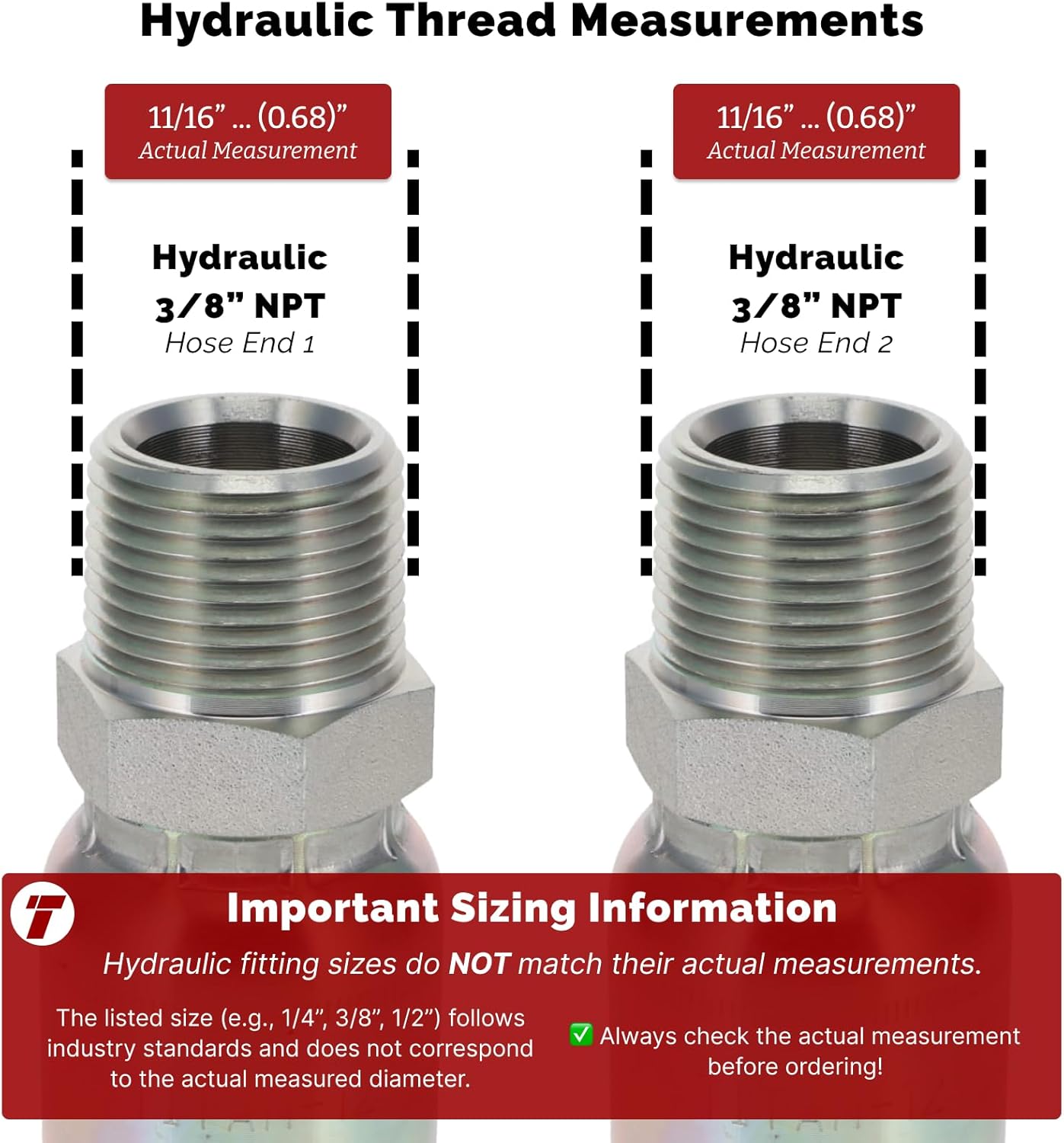 TITAN FITTINGS | FA-UFW6-NPT-12 Inch | Assembly: 3/8" Ultraflex Hose with 3/8" Male NPT x 3/8" Male NPT, 12" long (5,583 psi)