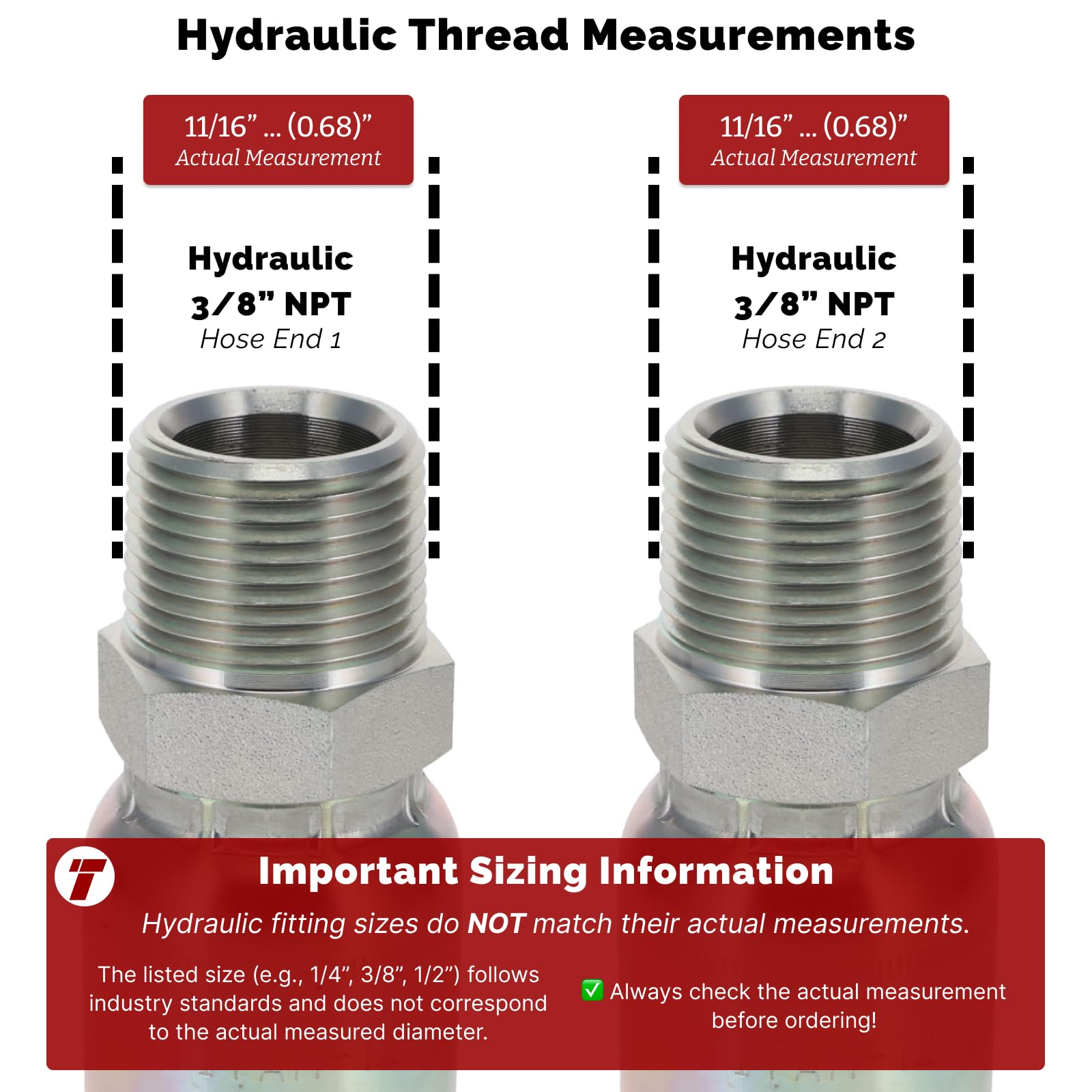 TITAN FITTINGS | FA-UFW6-NPT-24 Inch | Assembly: 3/8