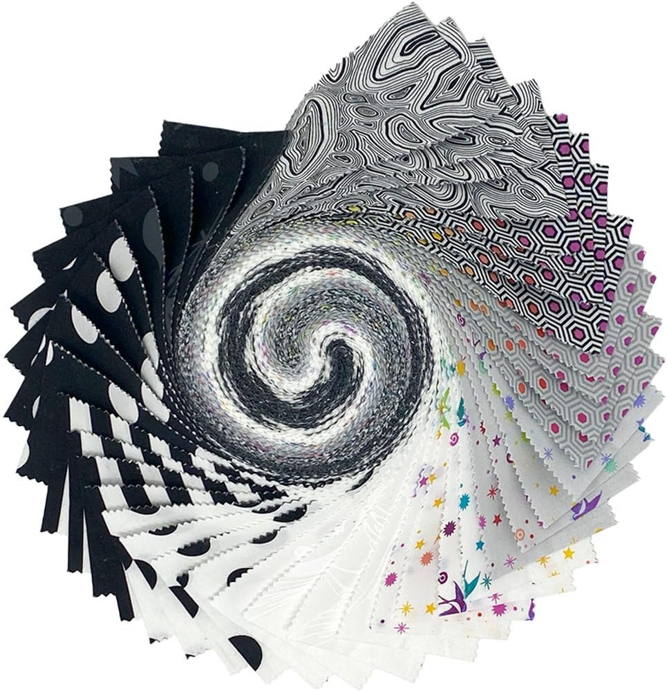 Tula Pink Saturday Stash True Colors Graphite Design Roll 40 2.5-inch Strips Jelly Roll FreeSpirit