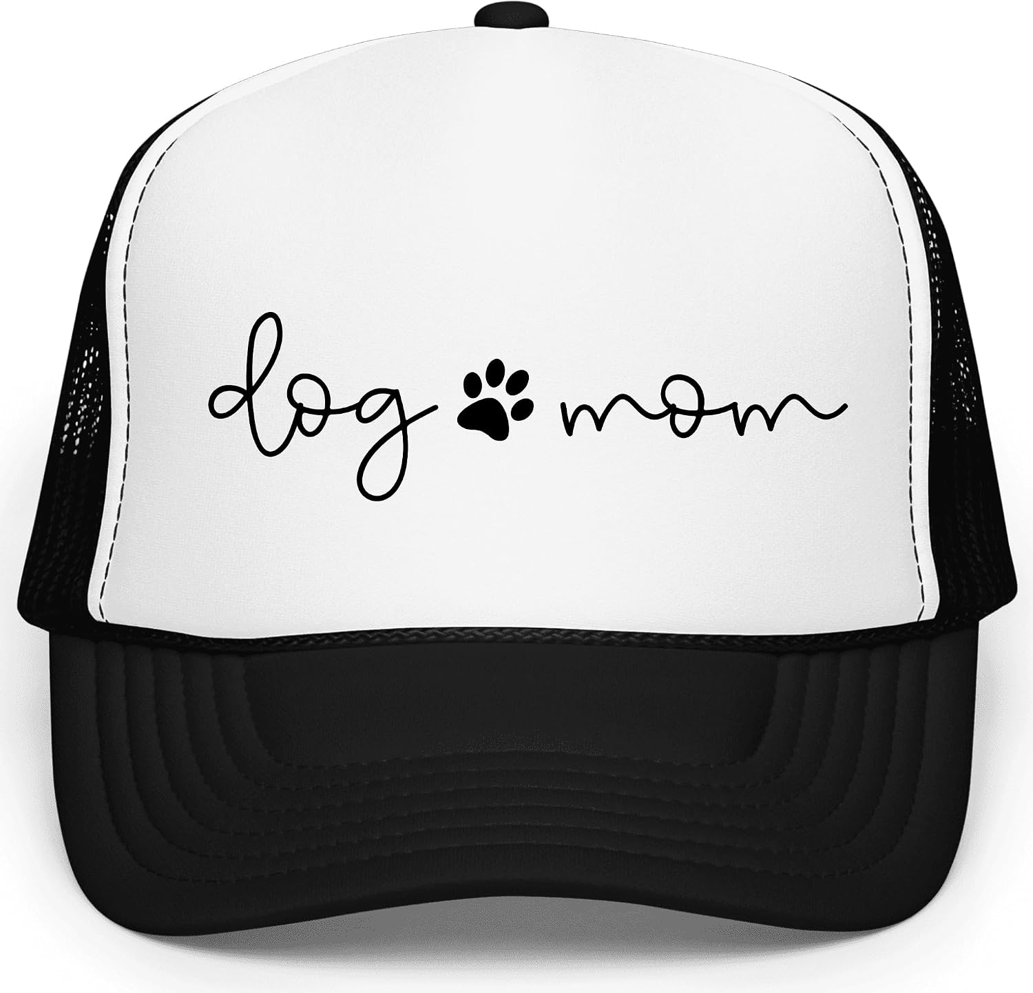Dog Mom Trucker Hat Puppy Paw Adjustable Cap for Women Graphic Classic 5 Panel Mesh Snap Back