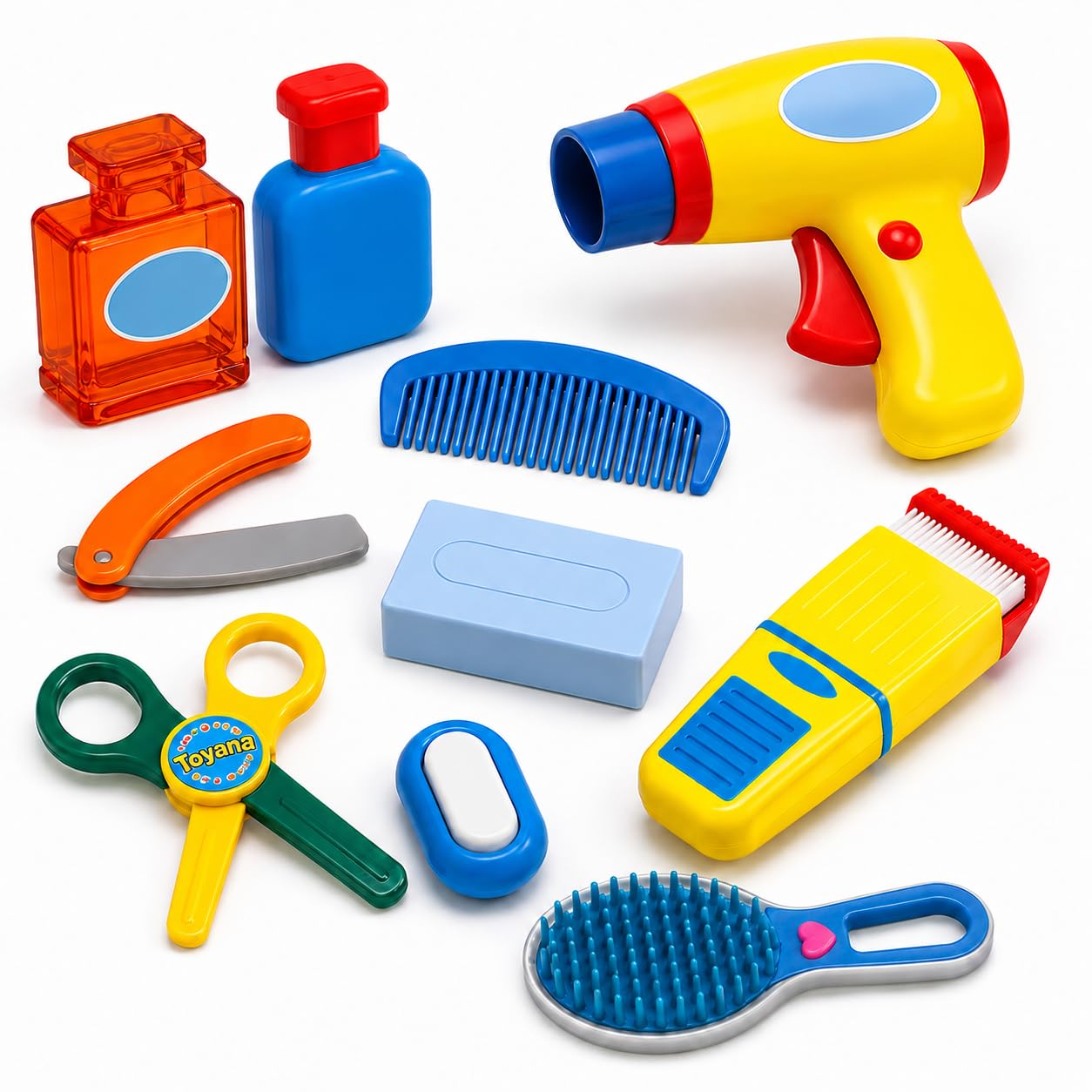 xwin Kids Barber Shop Toy Set Fashion Hair Salon Pretend Play Toy for Children Barbershop Hairstyle Playset Kit for Boys and Girls Creative Hair Stylist Toy Set for Toddlers