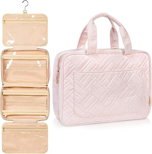 BOACAY Large Hanging Travel Toiletry Bag for Women, Makeup Bag, Bathroom & Shower Organizer Kit