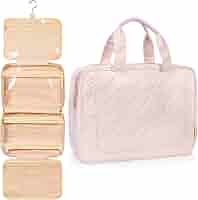 BOACAY Large Hanging Travel Toiletry Bag for Women, Makeup Bag, Bathroom & Shower Organizer Kit for Accessories, Cosmetics, Essentials : Beauty & Personal Care