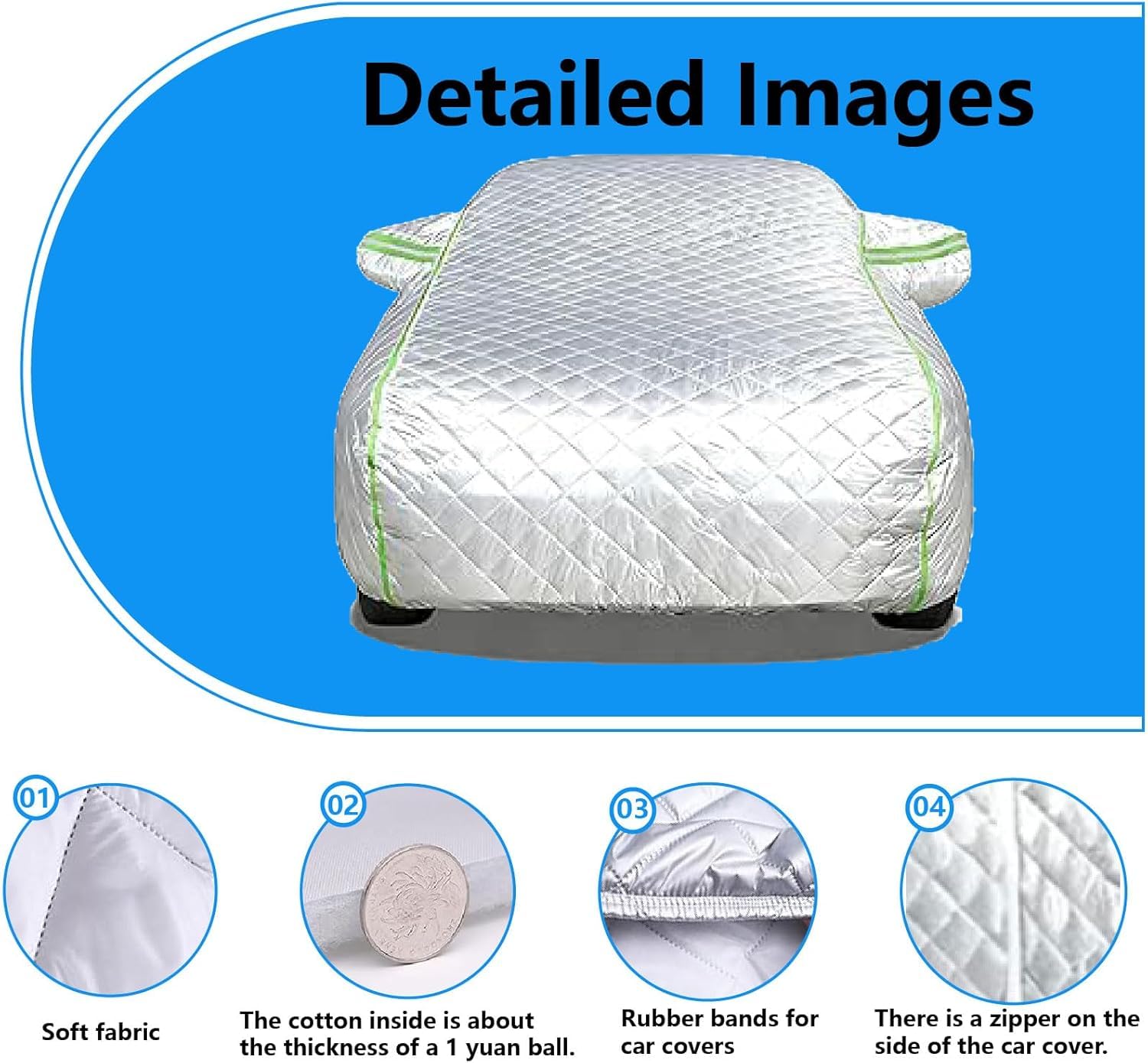Housse de Voiture Anti Grêle pour Toyota Prius Plug-in Hybrid 2012-2025,Bâche Anti Grêle Voiture Imperméable,Anti-UV,Résistant À La Poussière,Doublure Intérieure en Coton dk18b