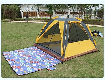 Amazon.co.jp: Zxyan テント 防風防水 キャンプテント 4人のポータブル