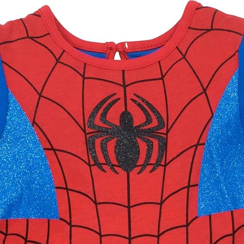 Miniatura 6 de Marvel Avengers Captain America Spider-Man Girls Cosplay Dress Leggings and Headband Newborn to Toddler