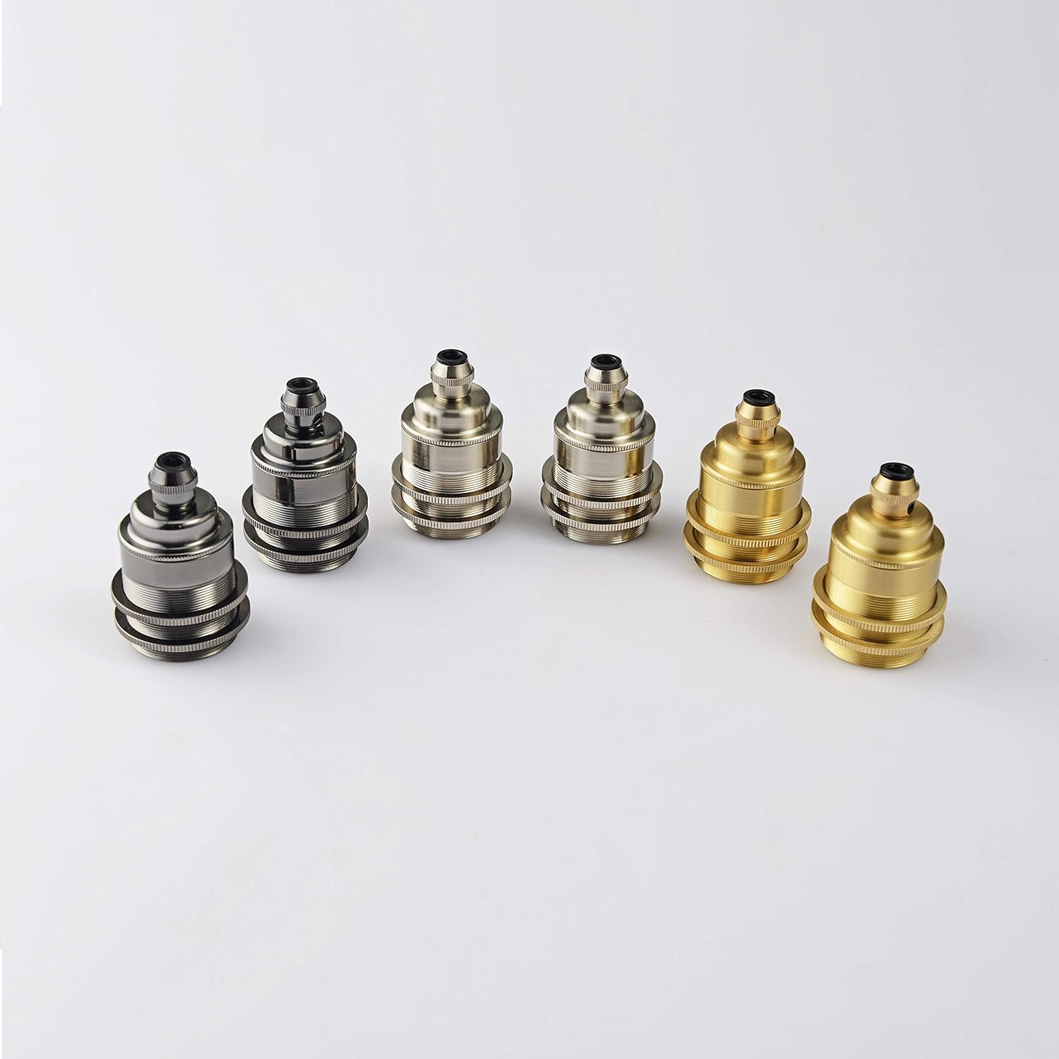 BRIGHTTIA Brass Threaded Medium Base E26 Light Bulb Socket - Replacement Shade Ready Lamp Holder for DIY Lighting Projects - Lamp Parts (BA-L501BR)