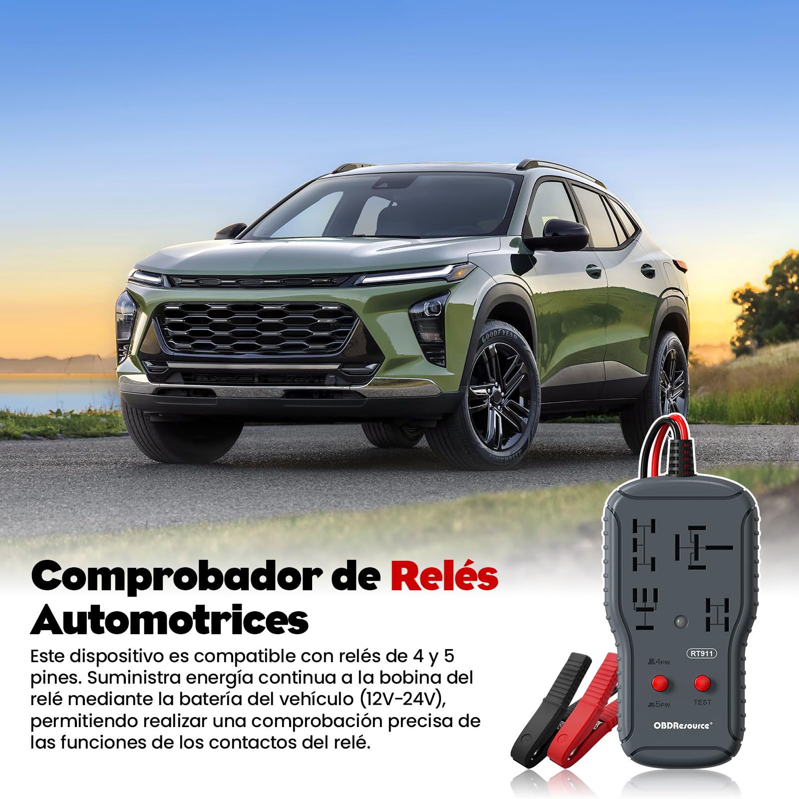 Testeur de relais, 12 V/24 V, outil de diagnostic de relais de voiture, testeur de relais, réparation automatique, outil de diagnostic de relais de voiture
