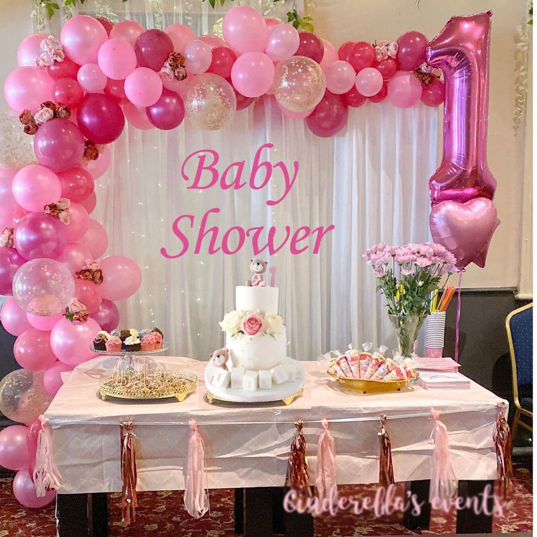 Roze Ballonnen, Pak van 30 Mat Roze Latex Ballonnen 12 inch 30, 5 cm ballon met lint voor vrouwen meisjes verjaardagspartij bruiloft doop Bruids Shower verloving baby shower decoraties