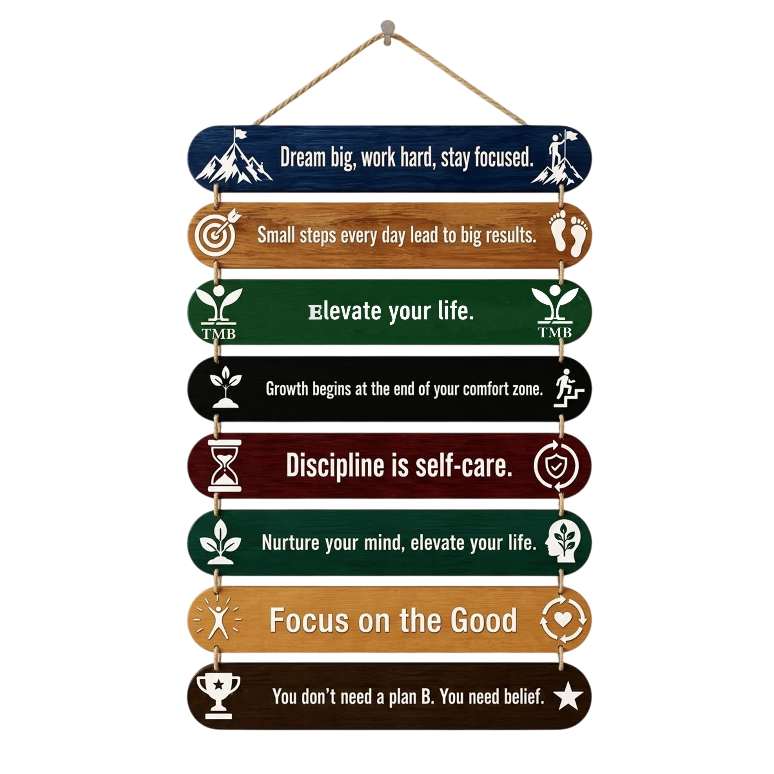 Gugan's Inspirational Wooden Wall Hanging Plaque | Motivational Quotes Wall Decor | Positive Wooden Hanging Sign for Home, Office, Study Room & Classroom | Housewarming, Birthday & Office Gift (Model 3)-image-39