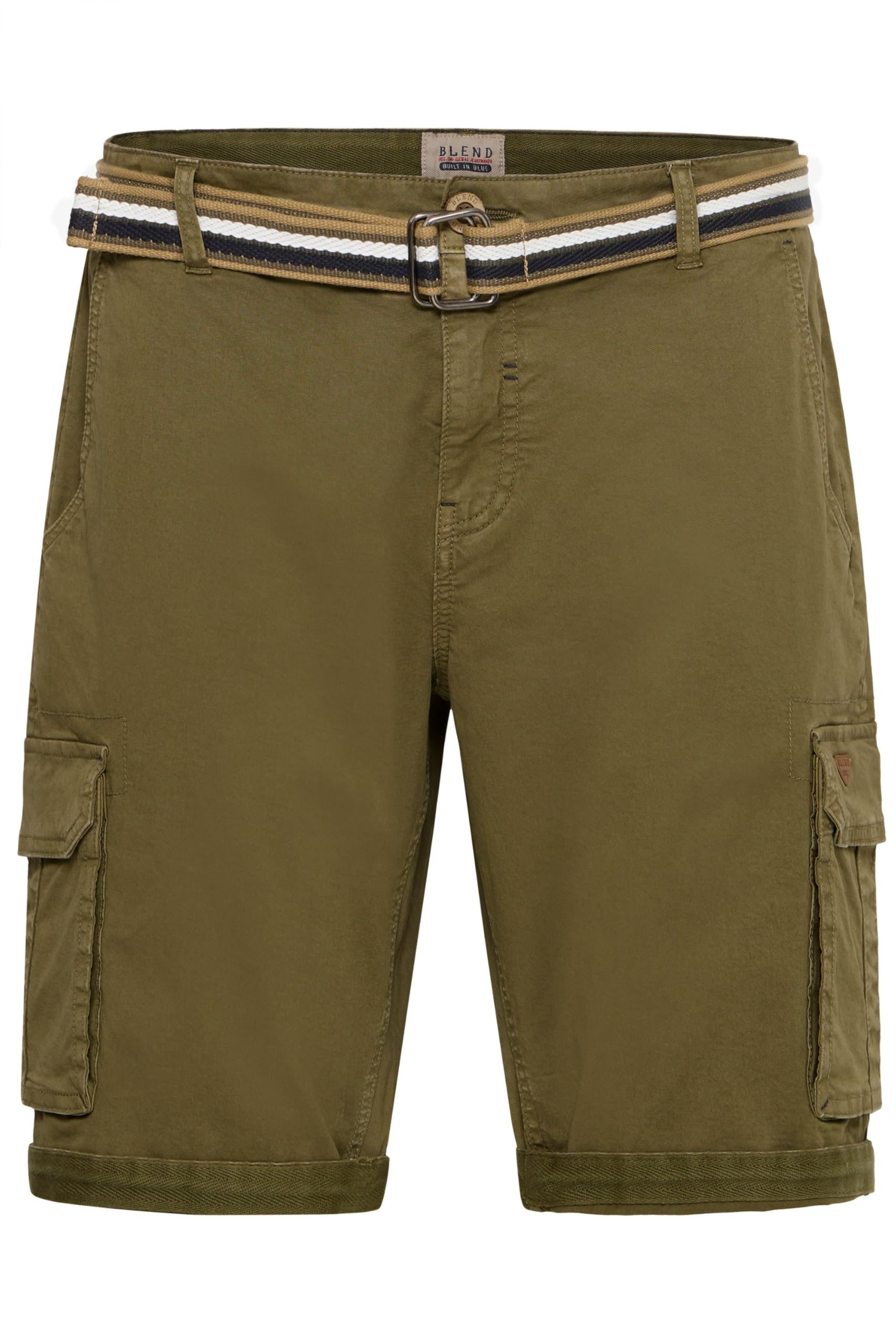 Blend BHBrian Herren Cargo Shorts Bermuda Kurze Hose mit Gürtel Cargotaschen Eingriffstaschen Gesäßtaschen Baumwollmischung Regular fit