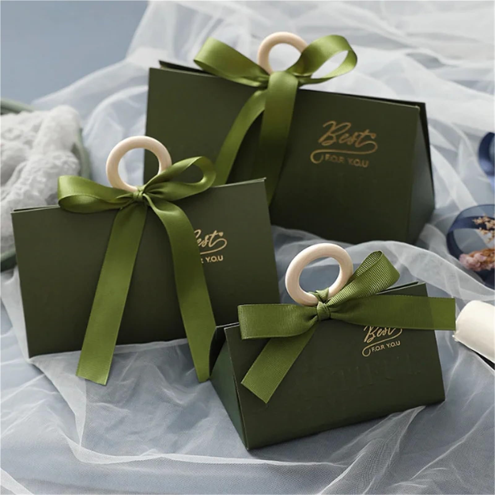 Hochzeits Süßigkeiten Box Dreieck Geschenkbox mit Hand Zeremonie Hochzeit Süßigkeiten Party einfach tragbar(Red,20pcs,21x7x10.5cm)