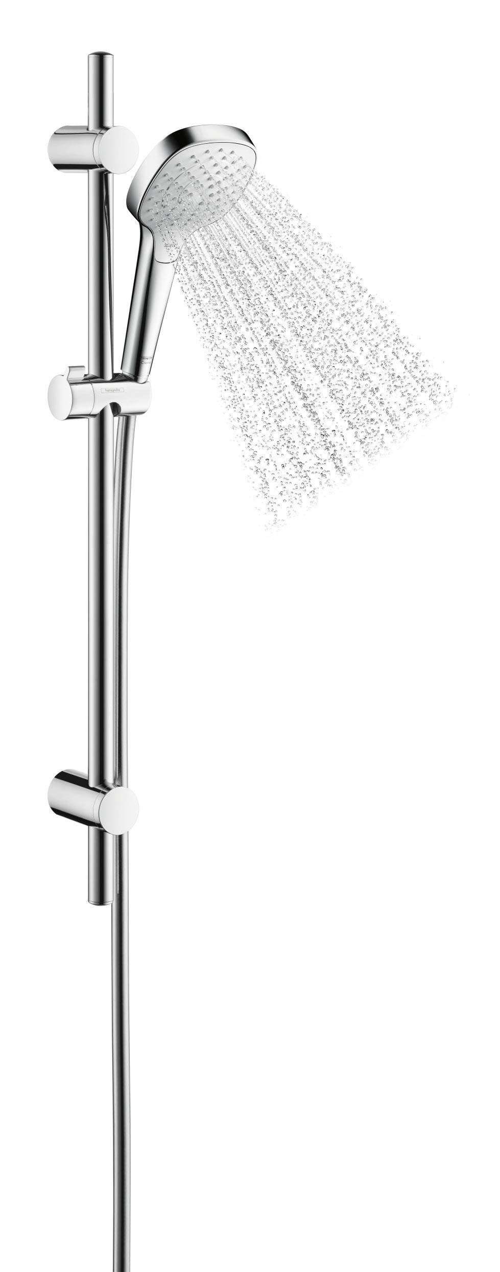 hansgrohe MySelect E Ensemble de douche Vario EcoSmart 9 l/min avec barre de douche 0,65 m, blanc/chromé, 26751400