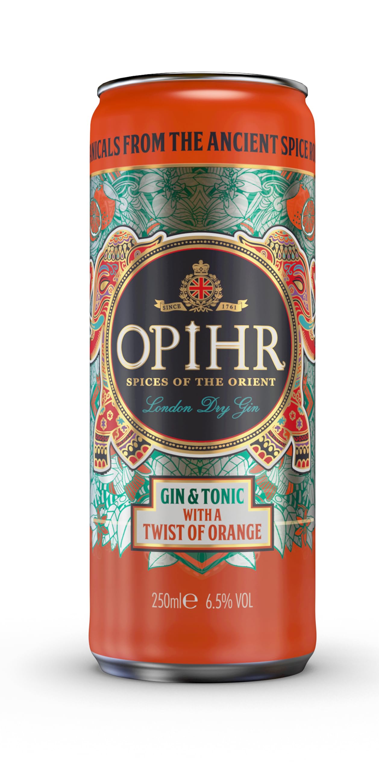 Opihr I Gin & Tonic mit Orange I Fertiger Mix mit fruchtig-frischer Note I 10% Vol. I 250 ml