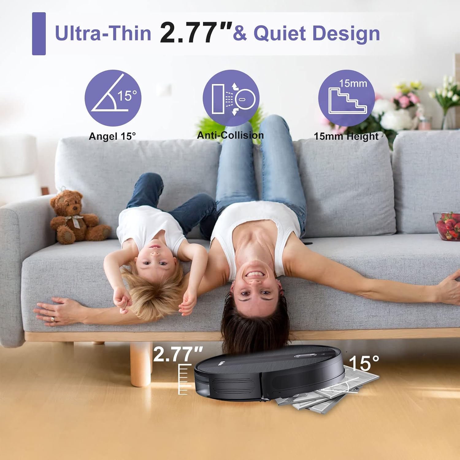 Wееklу Tор Sаlе iMartine Robot Vacuum and Mop Combo with Boundary Strips, Super-Strong Suction, Quiet, Self Charging Robot Vacuum Cleaner, Cleans Hard Floors to Medium Pile Carpets, Works with Alexa, Google Assistant