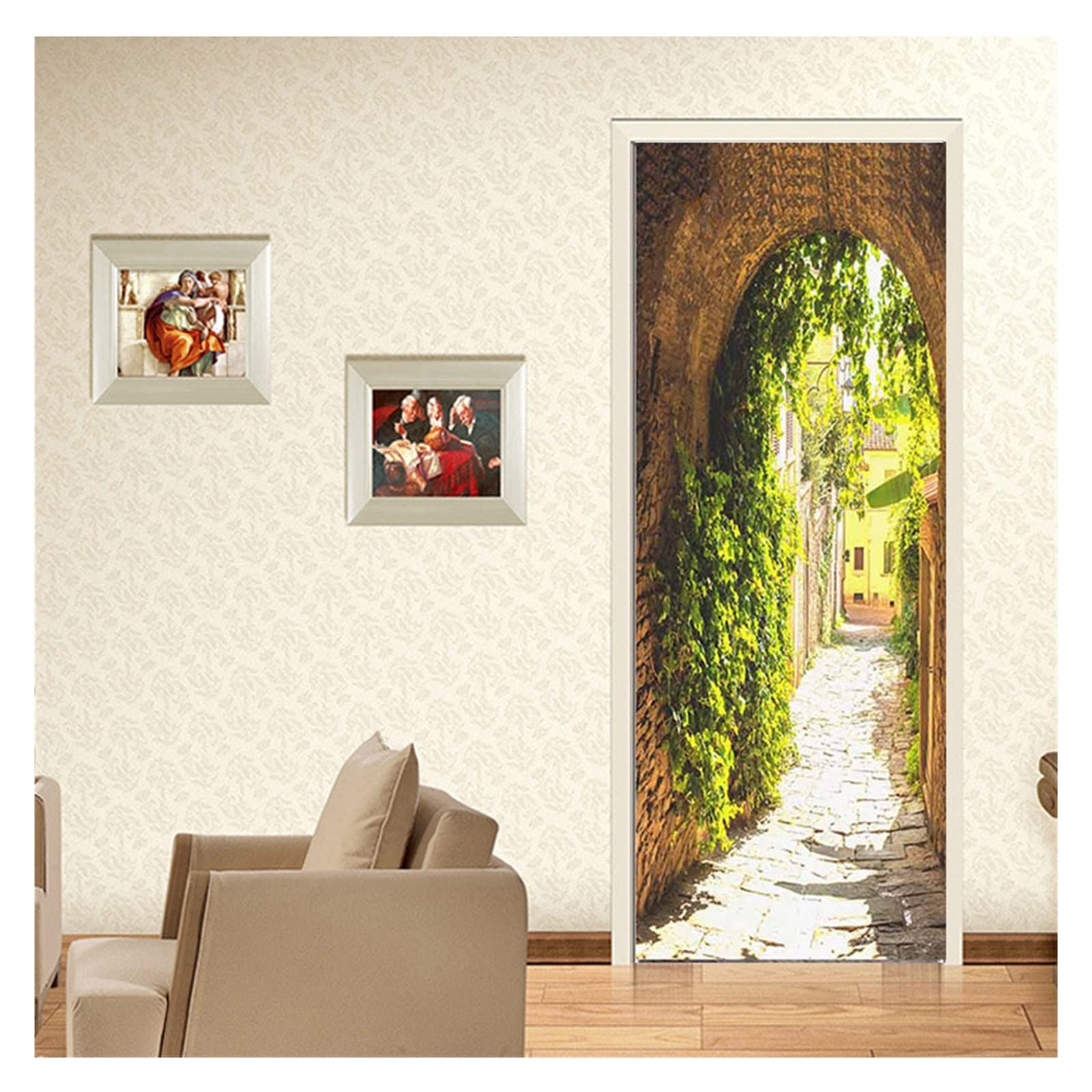 Papier peint de porte arche 3D pour agrandir un couloir ou une chambre