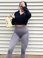 Vista 89 de HIGORUN - Leggings sin costuras para mujer, moldeadores, con diseño gráfico de sonrisas, de cintura alta, para el gimnasio, yoga o hacer ejercicio