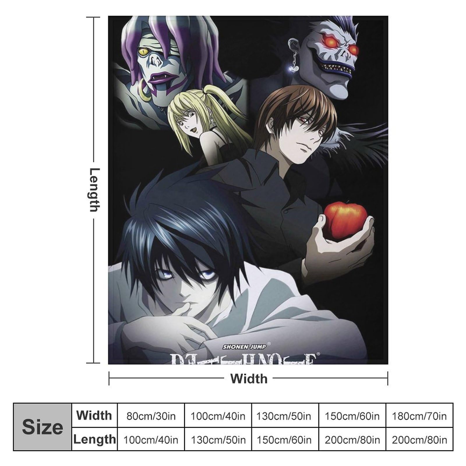 Amazon.co.jp: 毛布 デスノート 夜神月 黒いノート 厚手 40