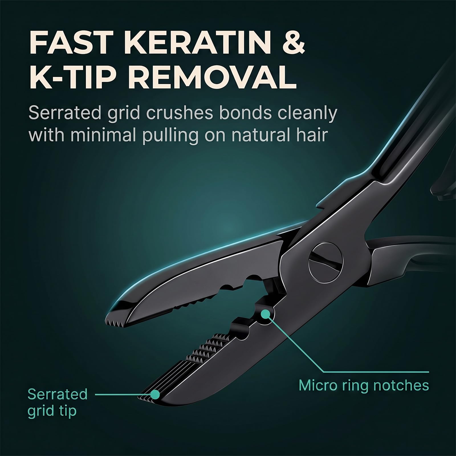 My Hair Tools Keratin K Tip Remover & Micro Ring Hair Extension Pinza Nero