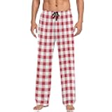 YYZZH Red Checkered Gingham Tartan Men's Pajama Pants Sleepwear Lounge Pajama Bottoms