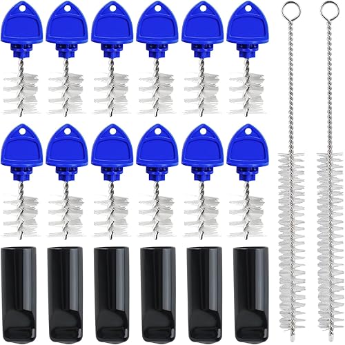 Tapones de grifo de cerveza de barril, cepillo para grifo de cerveza, 12 tapones para grifo de barril + 6 tapas de grifo de cerveza + 2 cepillos de