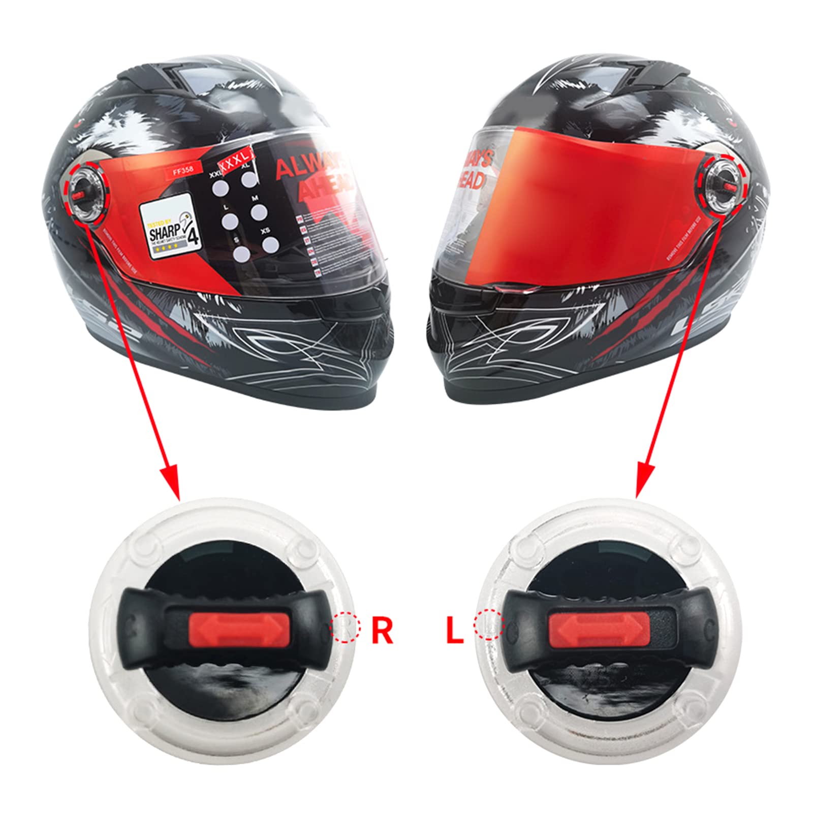 Viti Per Visiera Casco Moto - 12 Pezzi Con Rondelle, Facili Da Installare, Materiale Resistente