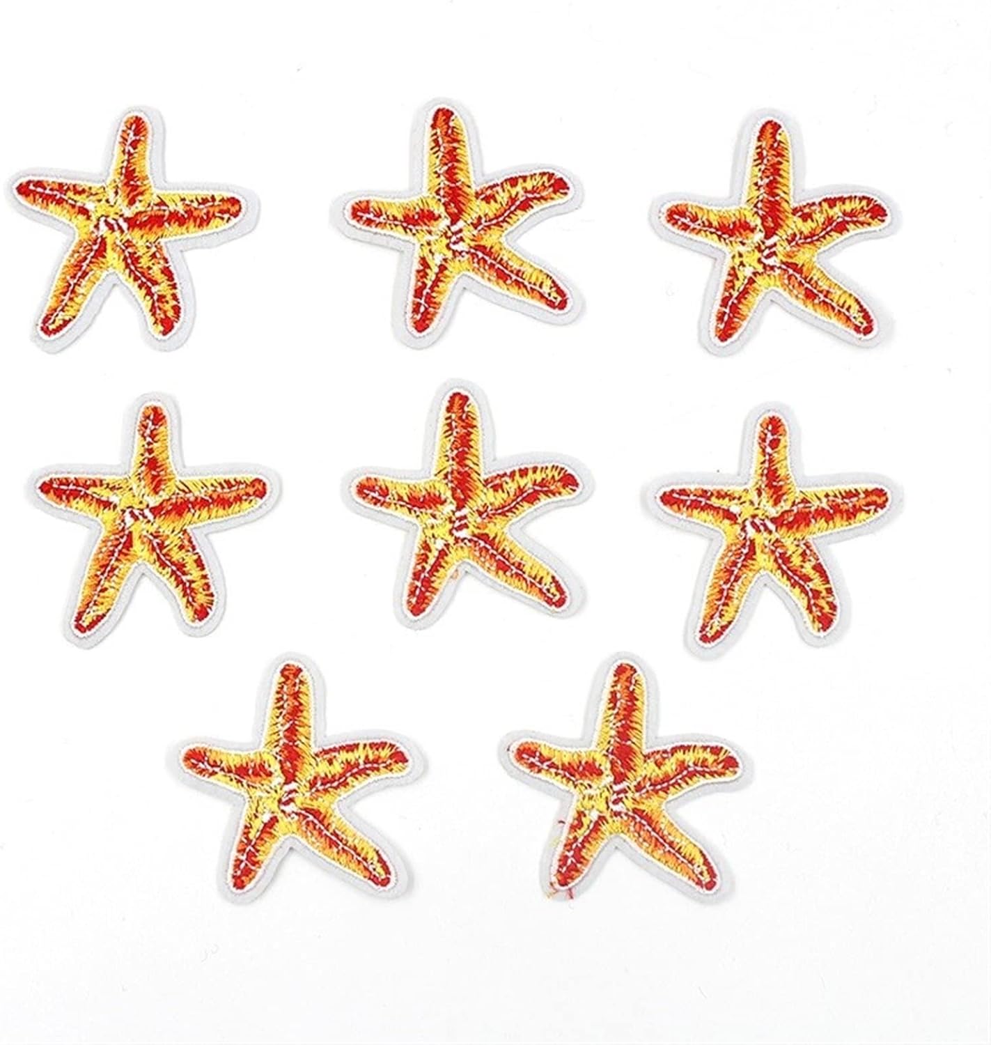 20pcs Embroidered Starfish Pattern Patches Iron On Stickers for Cl