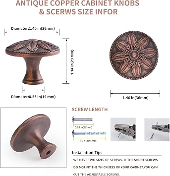 Antique Brass & Antique Copper Cabinet knobs