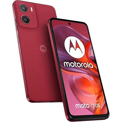 Motorola Moto G05 XT2523-2 Dual-SIM 128GB + 4GB RAM (GSM only | No CDMA) Factory GSM Unlocked 4G/LTE Smartphone (for T-Mobile, Metro, Tello, Mint, Ultra) International Model - (Red)