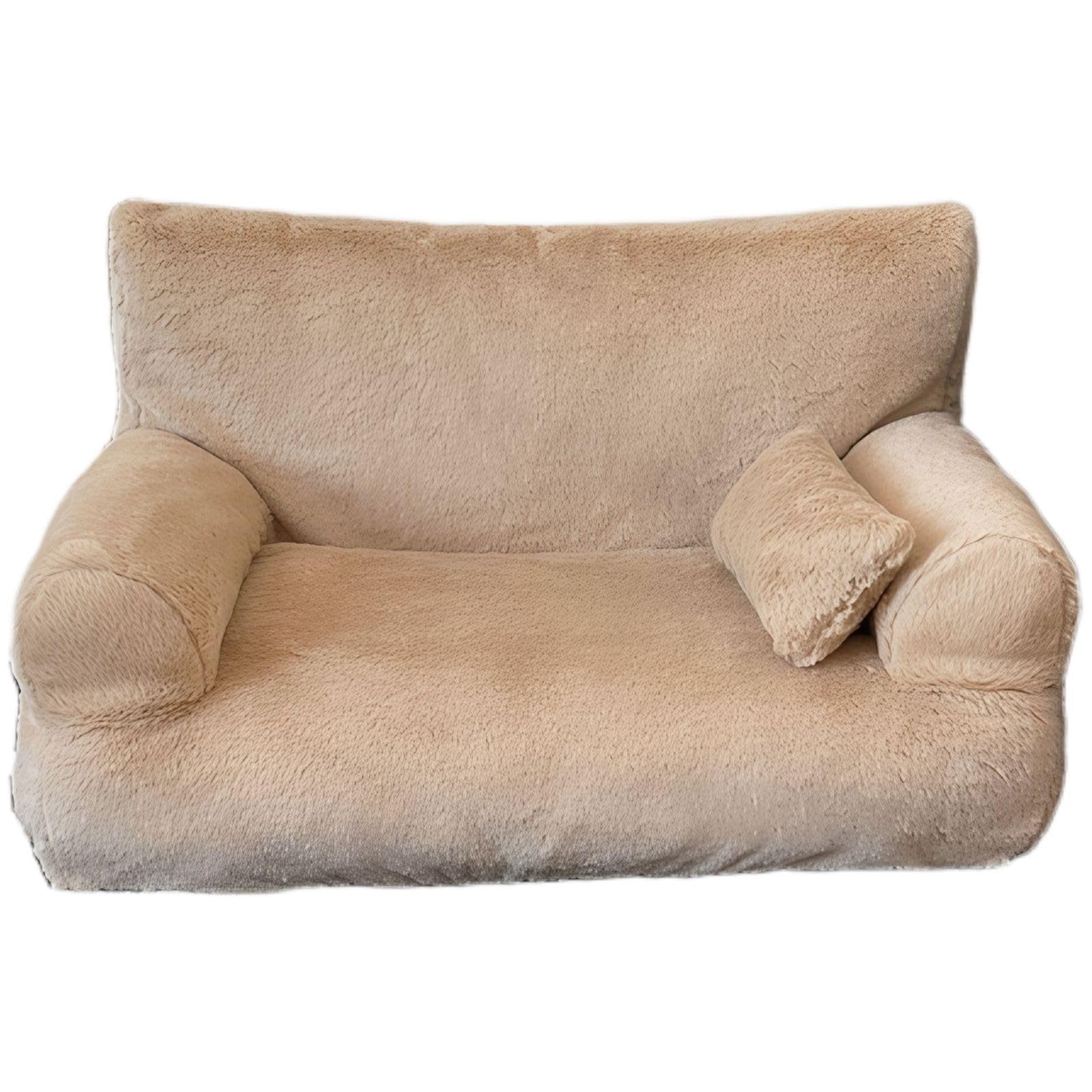 Pet Sofa Bed for Small Dogs and Cats with Pillow, Soft Indoor Pet Couch with Removable Cover