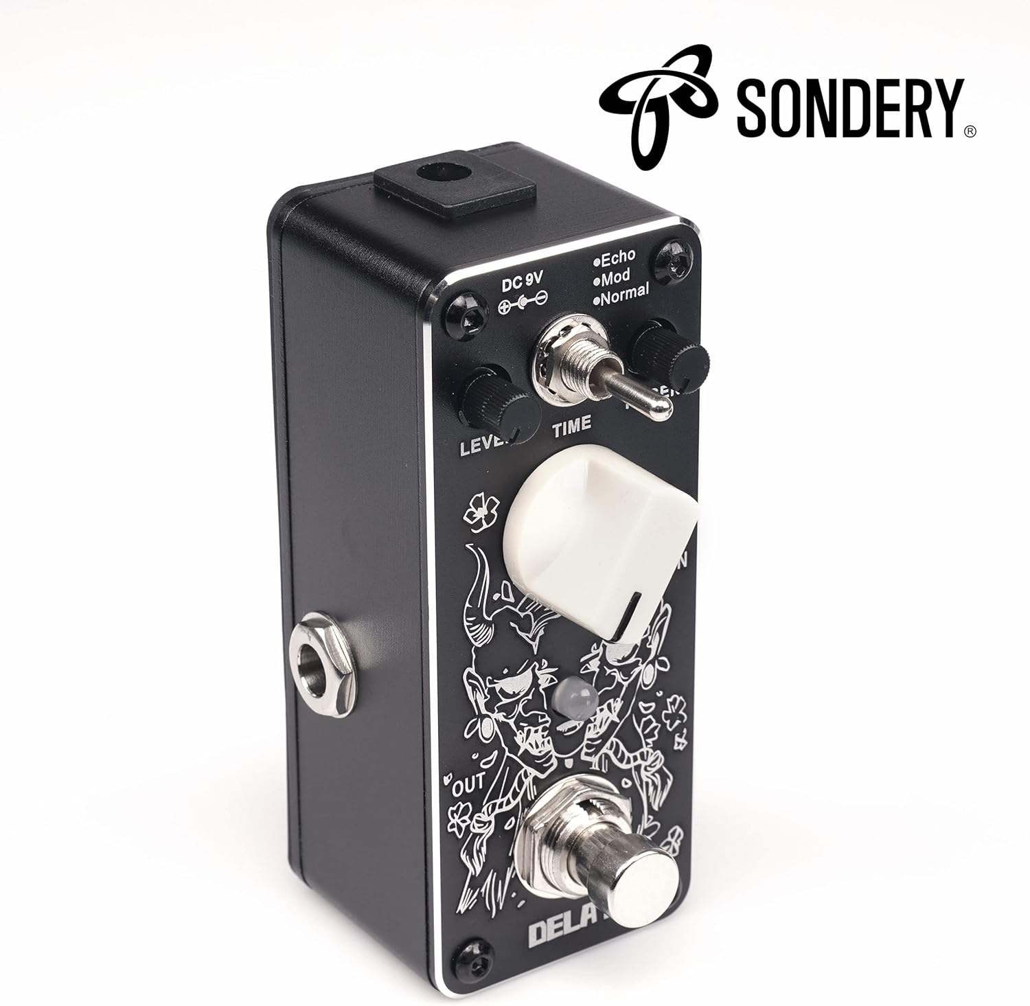 Sondery Digital Delay Pedal with 3 Effects - Echo Modulation and Normal, Mini Effect Pedal for Electric Guitars True Bypass, Art Design Series