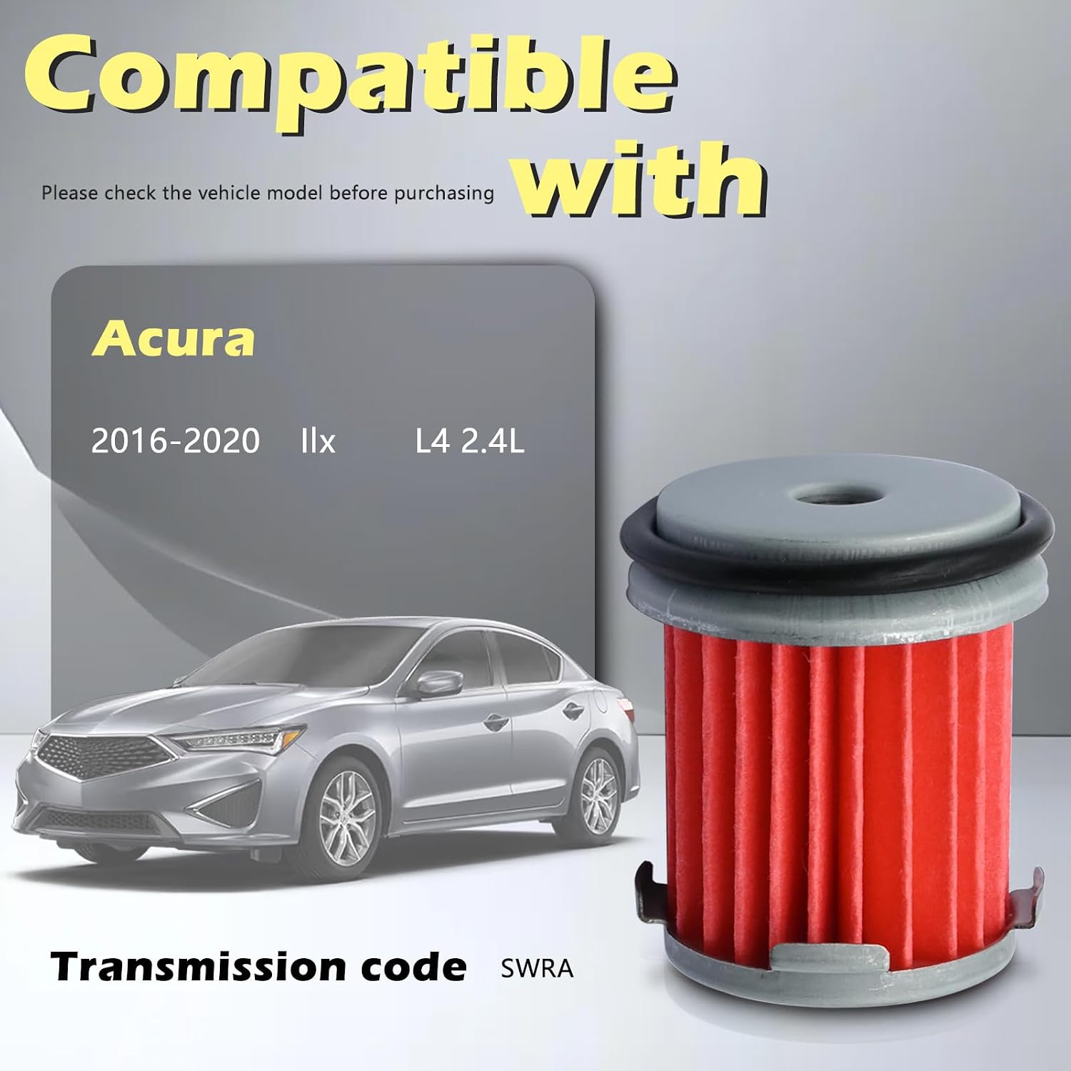 SWRA Automotive Trans Transmission Filter Kits Oil Pan Gasket L4 2.4L Compatible with Acura Ilx 16 17 18 19 20 Replaces 25450-PWR-003 25450PWR003