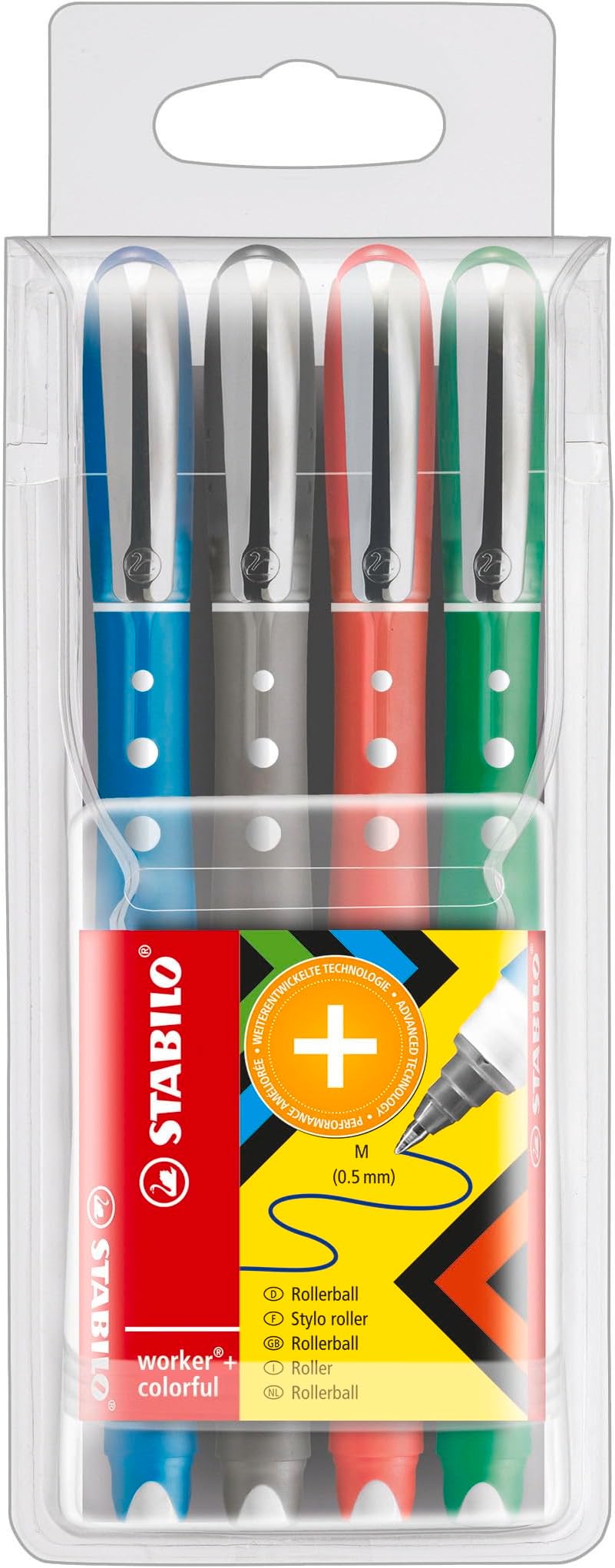 worker+ colorful - Rollerball - Pack of 4 - Green, Red, Blue, Black