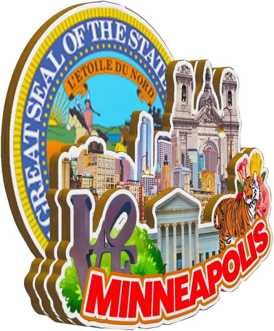 Minneapolis Minnesota USA Magnet Fridge Magnet Wooden 3D Landmarks Travel Collectible Souvenirs Decoration Handmade -2771 image 2