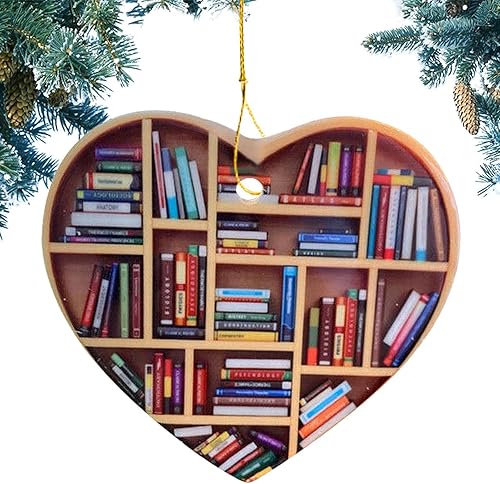 Adorno de corazón para amantes de los libros, colgante de lectura de madera en forma de corazón, resistente al desgaste, decoración colgante para