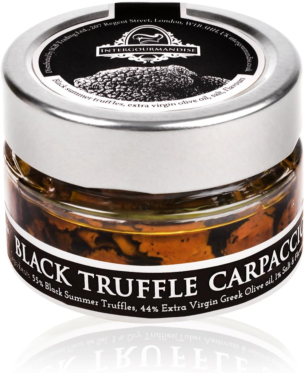 Black Truffle Carpaccio | Truffle Slices | 40 Ml. / 1.4 Oz. Glass Jar | InterGourmandise,Vegan, Vegetarian, Kosher & Gluten Free