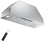 IKTCH 30 inch Built-in/Insert Range Hood 900 CFM, Ducted/Ductless Convertible Duct, Stainless Steel Kitchen Vent Hood with 4 Speed Gesture Sensing&Touch Control Panel(IKB01-30)